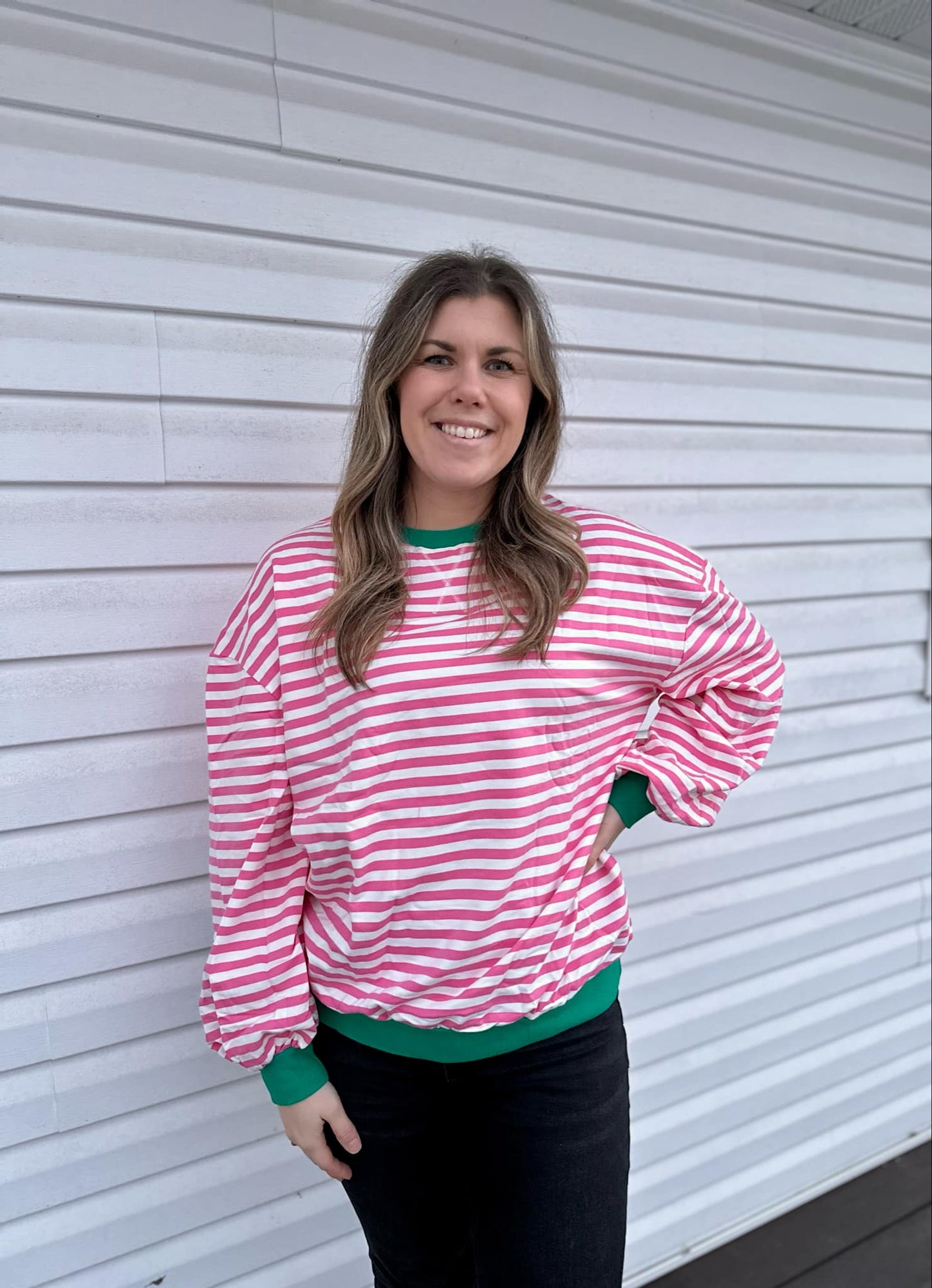 Striped Long Sleeve Pullovers
