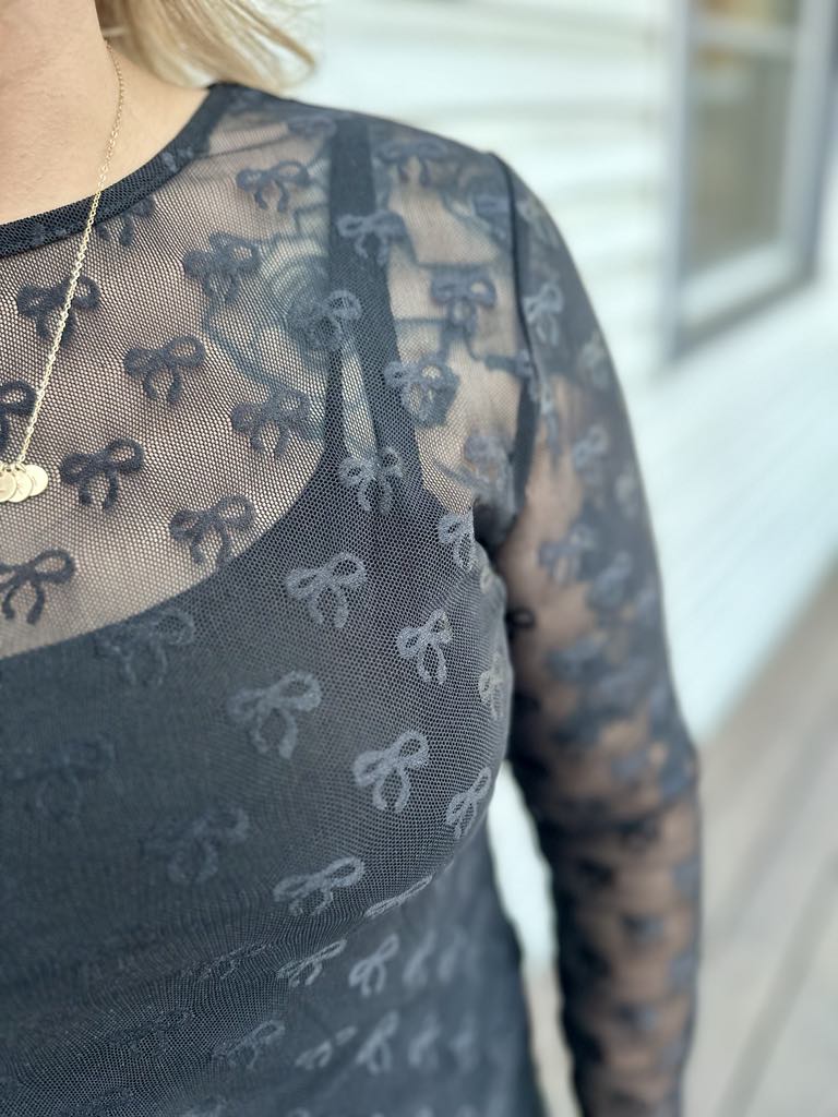 Bow Sheer Long Sleeve
