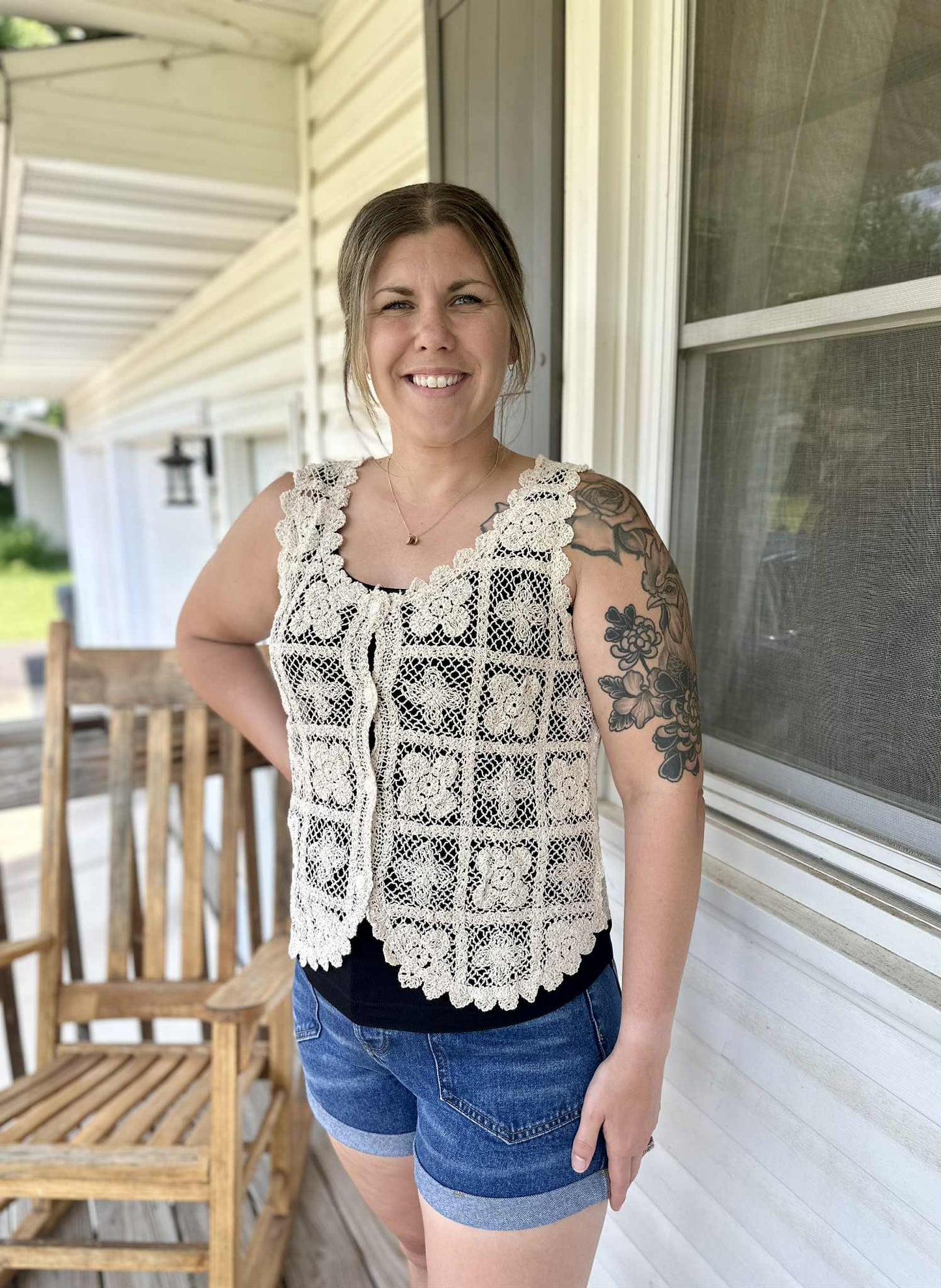 Floral Crochet Tank