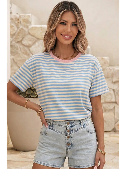 Stripe Crew Neck Tee