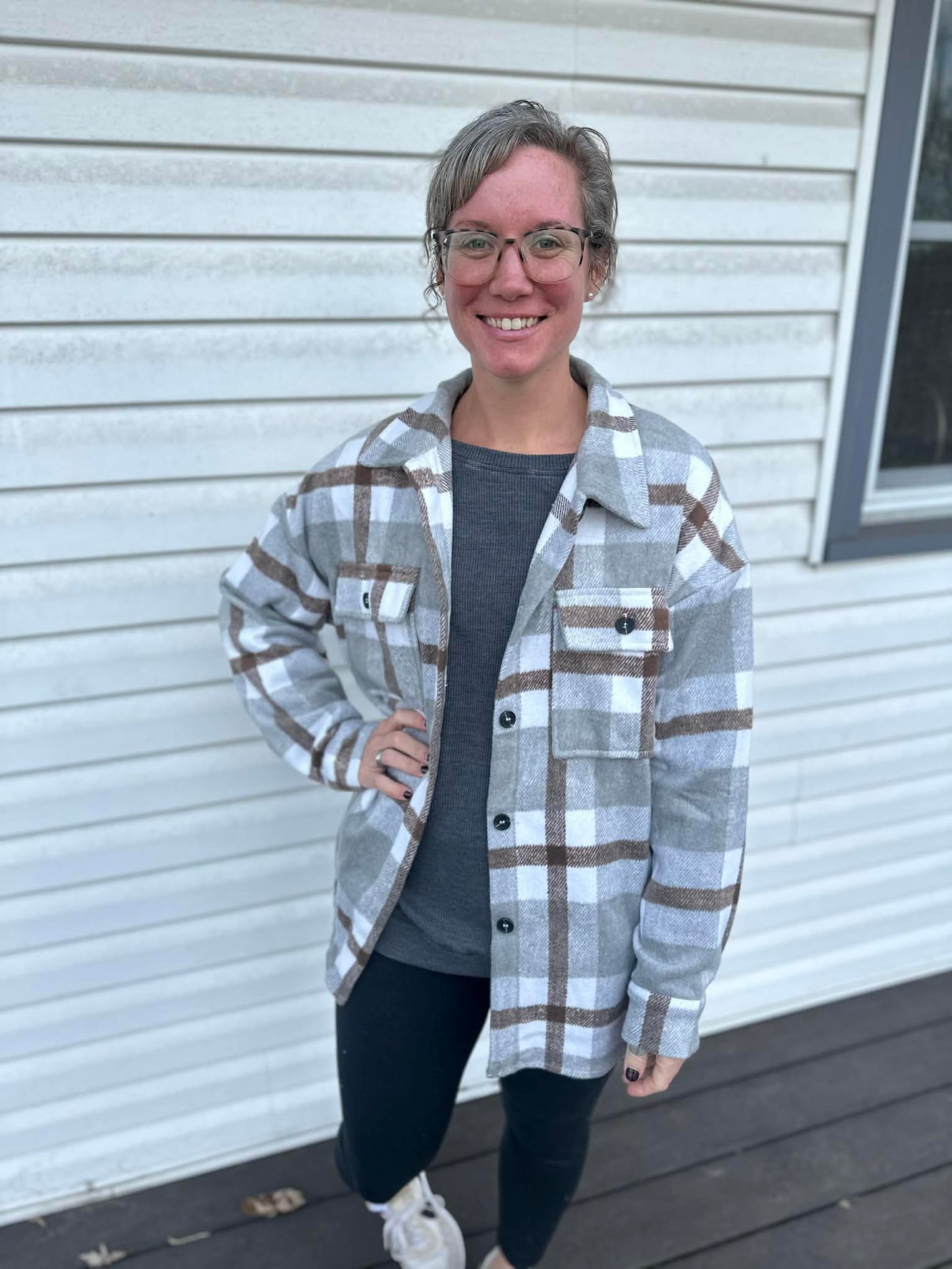 Gray Plaid Shacket