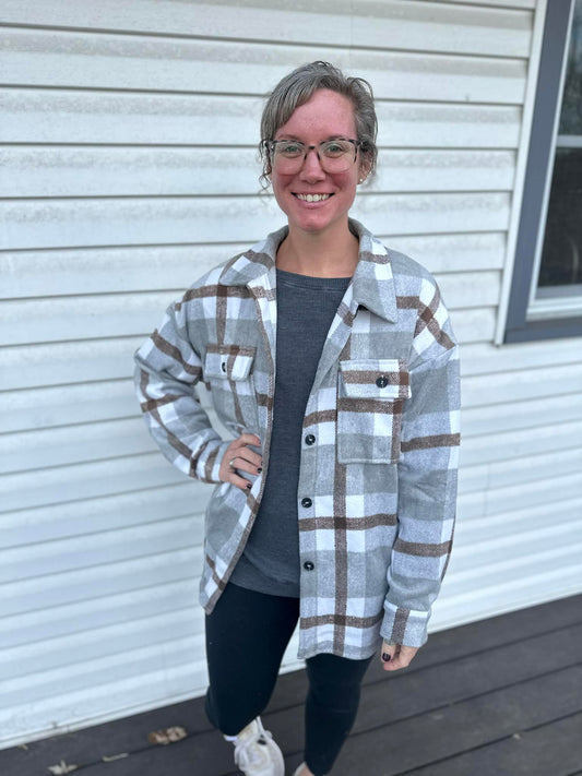 Gray Plaid Shacket