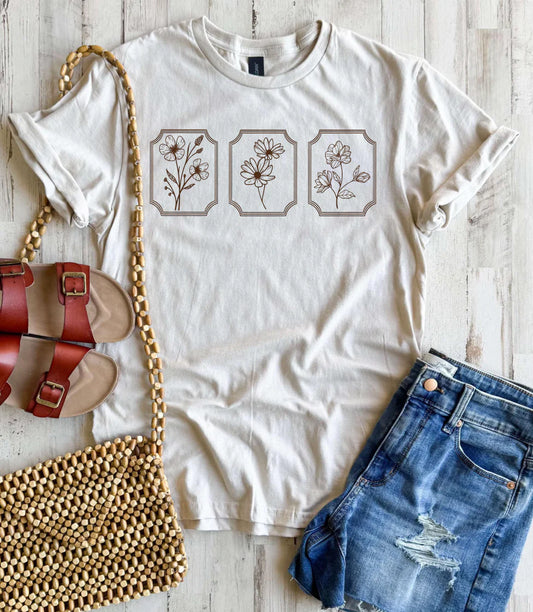 Floral Postage Stamp Tee