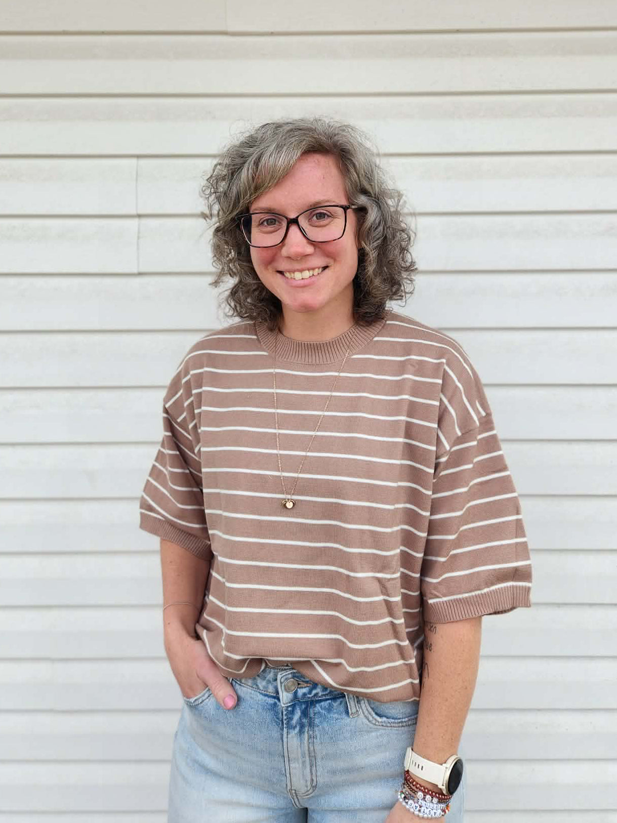 Striped Knit Short Sleeve