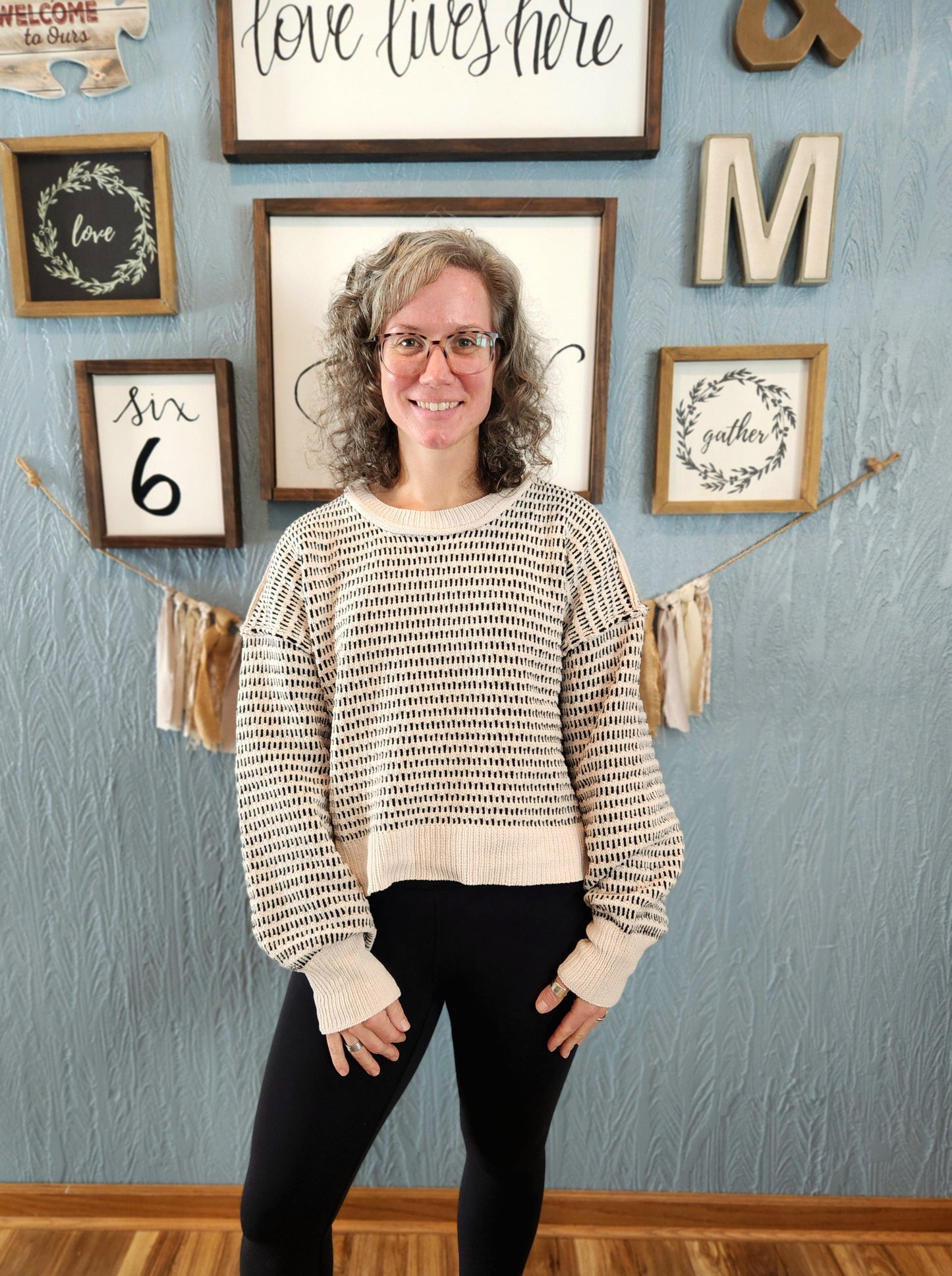 Two-tone Textured Sweater