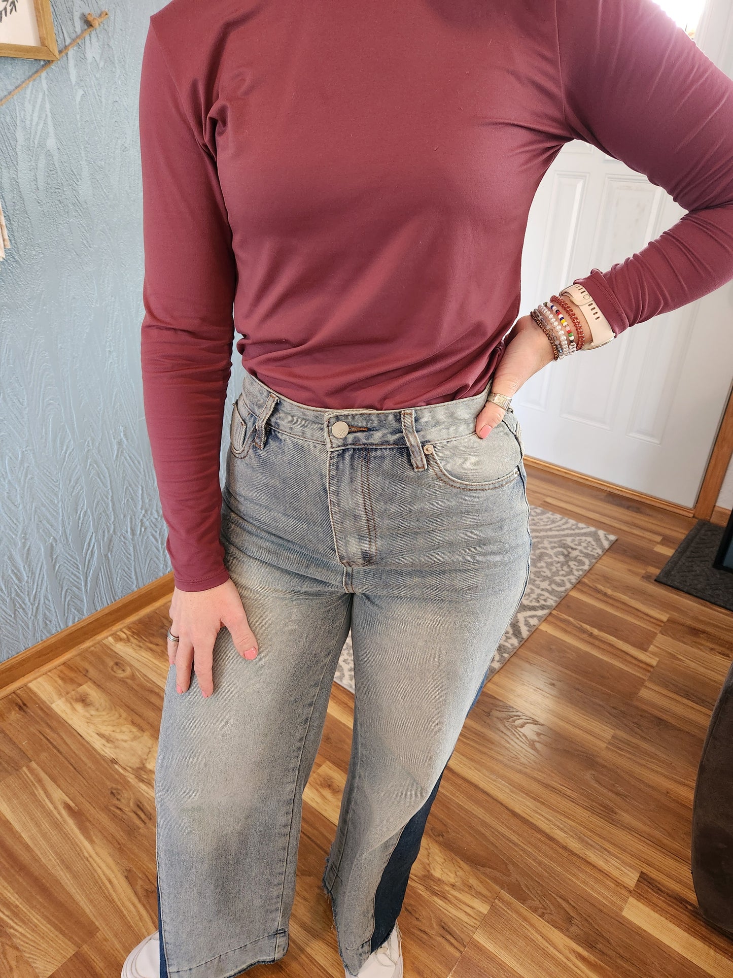 Color Block Denim Jean