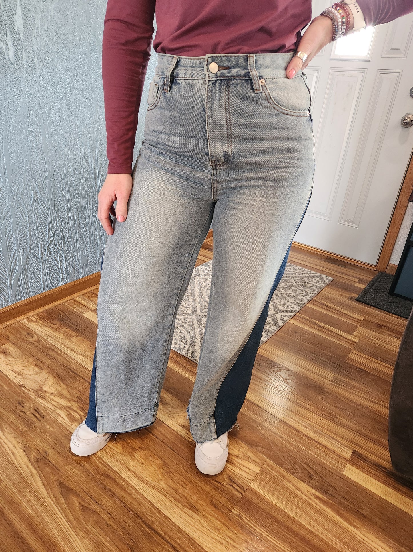 Color Block Denim Jean