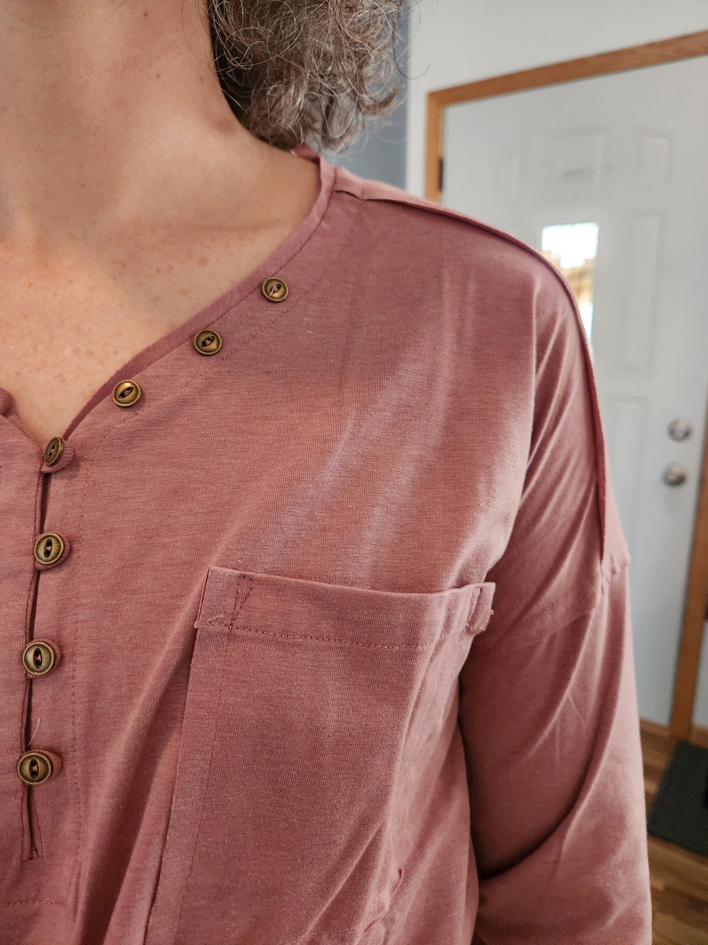 Mineral Washed Button Knit