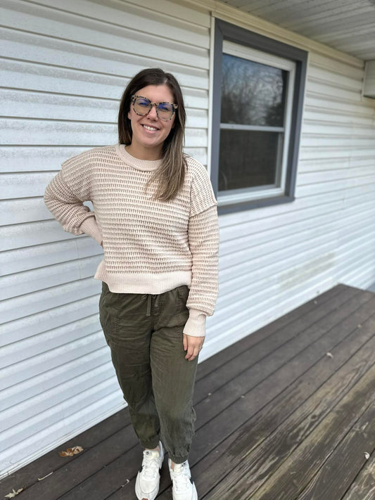 Two-tone Textured Sweater