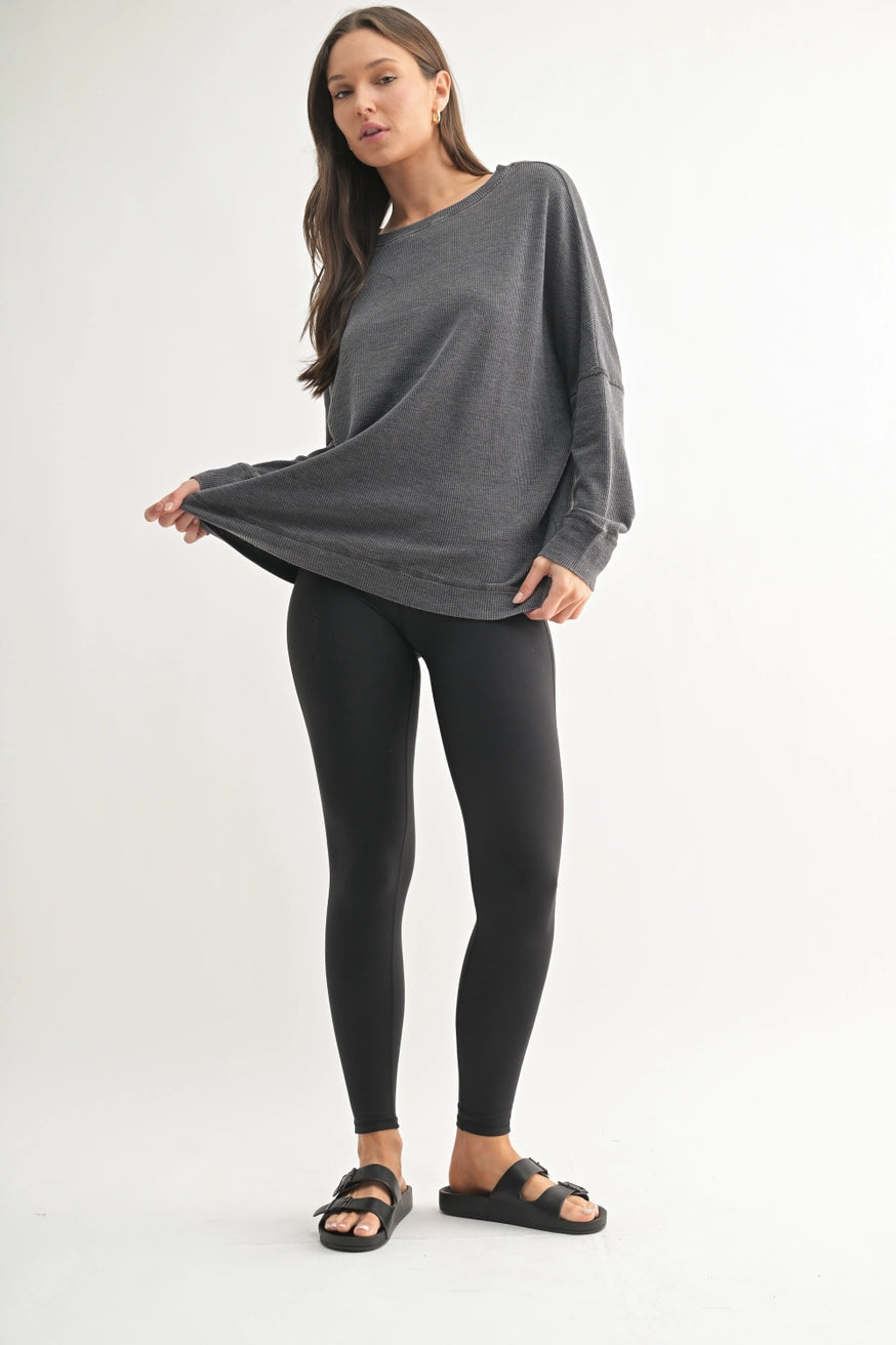 Waffle Ribbed Pullover